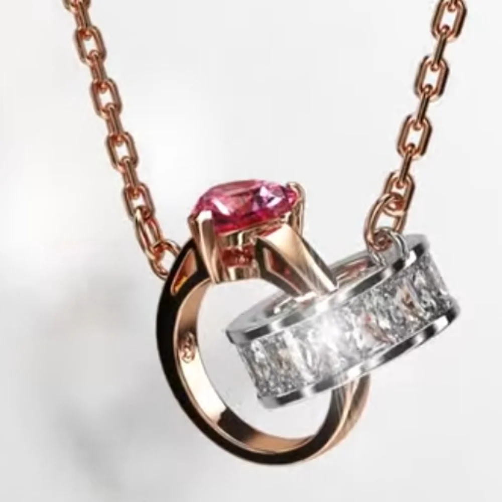 NWOT Connexus pendant Mixed cuts, Heart, White, Mixed metal finish